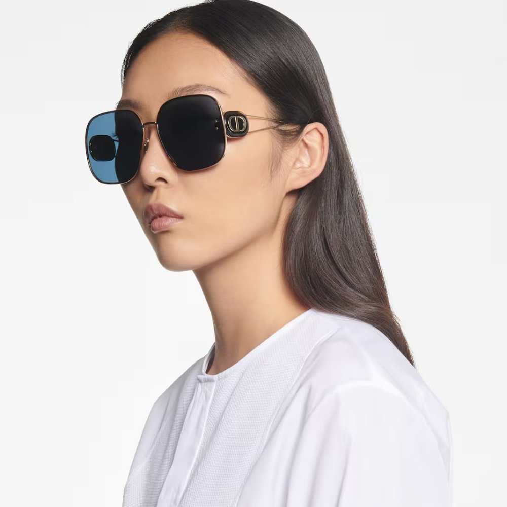 Dior DIORBOBBY S1U B5B0 BRAND NEW Sunglasses Gold Havana Blue Women Oversized - Picture 6 of 14